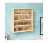 Display Cabinet,3/4/5/6 Tiers Display Cabinets With Acrylic Door, Figures Display Case, Collectibles Organizer, Wooden Storage Protection Showcase For Home Bedroom Office, Wall-Mounted(Wood