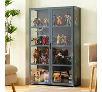 Display Cabinet, Acrylic Bookshelf, Wooden CD DVD Rack, Dustproof Sealed Storage for Living Room, Office, Study, Hallway, Easy to Clean, 82x33x130cm