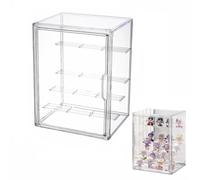 Display cabinet, acrylic display case, glass display case, small display case with door for action figures, toys, mini figures, collectable figures, self-assembly with 4 layers (36 x 22 x 26.5 cm)