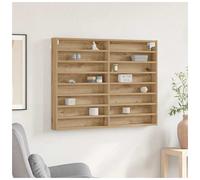 Display cabinet artisan oak engineered wood 100x8.5x75cm wall-mounted multi
