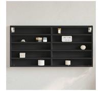 Display Cabinet Black 100x8.5x50 cm Engineered Wood Wall-Mounted with Shelves 4
