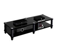 Display Cabinet,Black Hifi Stereo Cabinet, Heavy Duty Double-Wide Av Media Stand - Display Entertainment Stereo/Amplifier/TV Accessories/DVD Player,Home Stereo Component,Corner TV Stand(Siz