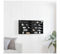 vidaXL Display Cabinet Black Oak 100 x 8.5 x 50 cm Engineered Wood, Office Storage Solution, Chic Display Cabinet, Modern Wall-Mounted Shelves, Functional Organizer for Bedroom, Contemporary Decor