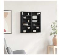 Display Cabinet Black Oak 60 x 8.5 x 58 cm Engineered Wood Wall-Mounted Shelf XL