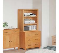 Display Cabinet Brown 80x50x160cm Engineered Wood Oak Pine 4 Glass Doors AntiTip