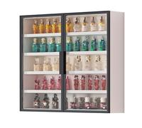 Display Cabinet,Display Cabinets, Multi-Tier Curio Storage Shelving With Glass Doors, Figures Dolls Model Wooden Display Case, Collectibles Organizers Rack, Home Playroom Showcase(White,80x