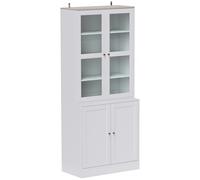 Homcom Modern Bookcase, Display Storage Cabinet With Adjustable Shelves In White White
