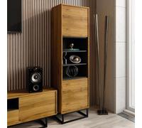 Mex Furniture LTD Display Cabinet Harmony Loft 175cm - Dark Oak in Brown Mex Furniture LTD Brown