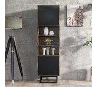 Display Cabinet Harmony Loft 175Cm - Rustic & Black