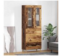 Display Cabinet Highboard 3 Drawers 2 Doors 69.5 x 34 x 180 cm Old Wood