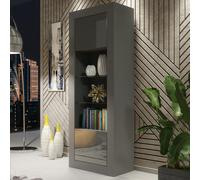 Display Cabinet Illume 170Cm - Dark Grey With Gloss Doors