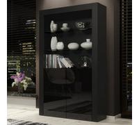 Display Cabinet Spectrum 170Cm - Black With Gloss Doors