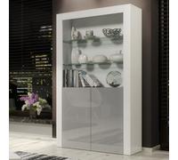 Display Cabinet Spectrum 170Cm - White & Grey Gloss Doors