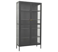Vidaxl Display Cabinet Anthracite 90X40X180 Cm Steel And Tempered Glass