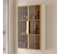 Display Cabinet,Tier Wall Mounted Display Cabinet With S Doors Drill Free Installat For Kitchen & Bathroom Makeup & Mcine Sto Shelves slishly Home Solut,A-50*15*60Cm/19.7*5.9*23.6In,A-50*15*
