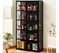 Display Cabinet with Door, Acrylic Showcase for Figures and Collectibles, 4 Tier Hinged Door Design