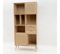 Display Cabinet - Wood - L40 x W92 x H189 cm - Light Brown Minster Brown 1 Pack