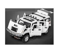 Display Cars 1:24 For H2 Alloy Multi-purpose Car Model Diecast Metal Off-road Vehicle Ornamental Souvenir Collection or Gift(White)