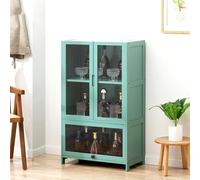 Display Case Cabinet with Acrylic Glass Doors, Tall Curio Storage Shelf for Home Office, Dining Room, Liquor, Books, and Trophy Display