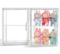 Display Case Compatible with Labubu POP MART, Acrylic Clear Display Box Shelf for Labubu Lazy Yoga Series Figures & Coca-Cola Series, 1 Pack