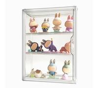 Display Case Compatible with Labubu POP MART, Acrylic Clear Display Box Shelf for Labubu Lazy Yoga Series Figures & Coca-Cola Series, 1 Pack
