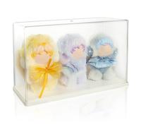 Display Case Compatible with Labubu POP MART, Acrylic Clear Display Box Shelf for POP MART Labubu Doll, 1 Pack White