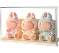 Display Case Compatible with Labubu POP MART, Acrylic Clear Display Box Shelf for POP MART Labubu Doll, 1 Pack Yellow