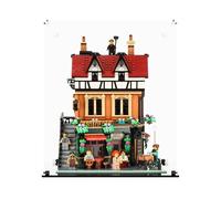 Display Case Compatible with LEGO 10350 Tudor Corner - Display Case, (Clear Back Panel)