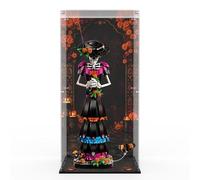 Display Case Compatible with LEGO 21372 La Catrina - Display Case, Special Edition (Printed Back & Base Panel)