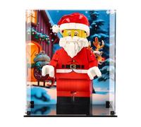Display Case Compatible With Lego 40820 Up-Scaled Santa Minifigure, (Printed 1 Back Panel)