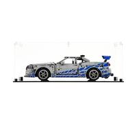 Display Case compatible with LEGO 422102 Fast 2 Furious Nissan Skyline GT-R (R34) Car, (Clear Back Panel)