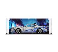 Display Case compatible with LEGO 422102 Fast 2 Furious Nissan Skyline GT-R (R34) Car, (UV Printed Back Panel 2)