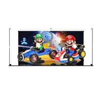 Display Case Compatible with LEGO 72037 Mario & Standard Kart & 72050 Luigi & Mach 8 - Display Case, (Printed Back Panel)