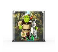 Display Case Compatible with LEGO 72423 Shrek, Donkey & Puss in Boots - Display Case, (Printed Back Panel)