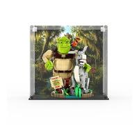 Display Case Compatible with LEGO 72423 Shrek, Donkey & Puss in Boots - Display Case, Special Edition (Printed Back and Base Panel)