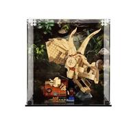 Display Case compatible with Lego 76969 Dinosaur Fossils: Triceratops Skull, (Printed Back Panel)