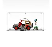 Display Case Compatible with LEGO 77984 Jurassic Park Jeep® Wrangler - Display Case, (Clear Back Panel)