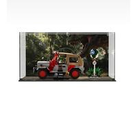 Display Case Compatible with LEGO 77984 Jurassic Park Jeep® Wrangler - Display Case, Special Edition (Printed Back & Base Panel)