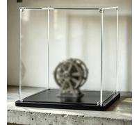 Display Case for Collectibles Assemble Clear Acrylic Box, 4 6 8 10 12 14 16 20 24 Inch Long Rectangle Acrylic Case, Transparent Hobby-presentation-cubes(Black,40x40x40cm/16x16x16")