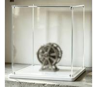 Display Case for Collectibles Assemble Clear Acrylic Box, 4 6 8 10 12 14 16 20 24 Inch Long Rectangle Acrylic Case, Transparent Hobby-presentation-cubes(White,10x10x30cm/4x4x12")