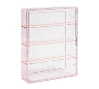 Display Case for Figures Showcase Tabletop Organizer Wall Mount Display Cabinet Doll Storage Box for Toys Anime Figurine, pink