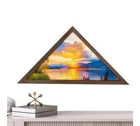 Display case for grave flags, wooden table display accessories, funeral flags, storage box, for collectors, patriots, museum, office, living room, bedroom, study, wall