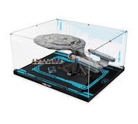 Display Case for Lego 10356 Star Trek U.S.S. Enterprise, Dustproof Acrylic Showcase with Dimmable Light & 360° Clear View - Collector's Edition Stand for Building Sets, Gift for Lego Fans