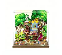 Display Case for LEGO 41703 Friendship Tree House - Dustproof Transparent Acrylic Display Case for Toys and Collectibles (Wood Tone-3mm)
