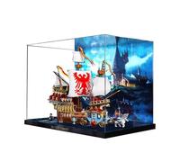 Display Case for Lego Harry Potter Triwizard Tournament: The Arrival, Dustproof Display Box Compatible with Lego Ship, Gift (Background D(50*20*45）)