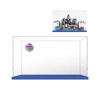 Display Case for Lego House Creel Stranger Things, 55 x 25 x 35 cm, Large Clear Acrylic Display Case for Icons 11370 The Creel House (Blue Base)