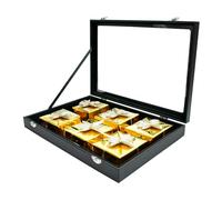 Display Case - For Samples, Jewellery, Crafts - Counter and Cabinet Display in Black with Lid 35x24x4.6cm - Shop or Home (G220) (1)