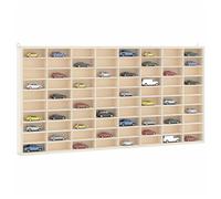 Display Case Plywood Brown 80x4.5x40.5cm Wall-Mount 80 Compartments OrganizerBox