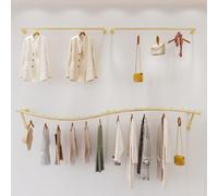 Display Coat Rack Wall Mount, Laundry Room Wall Clothes Hanger, Sturdy Hanger Organizer for Coats, Dresses, Bags, Scarves, Hat