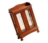 Display Cupboard Miniature for Collectors, Walnuts